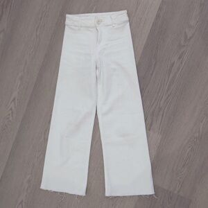 Zara Girls Wide Leg White Jeans Size 10